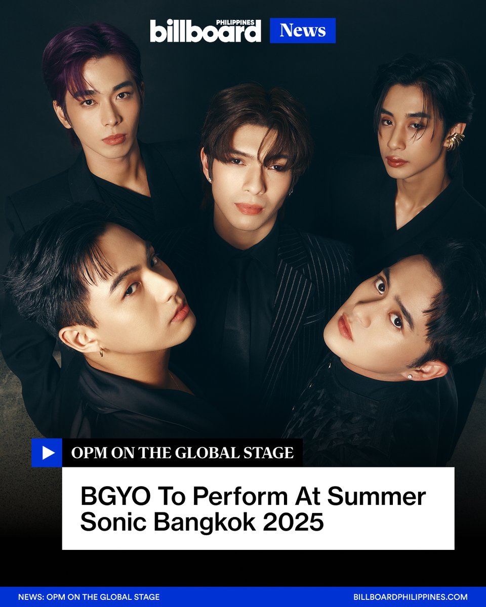 #BGYO (<a href="/bgyo_ph/">BGYO_PH</a>) are set to perform at Summer Sonic Bangkok 2025, joining a star-studded lineup featuring world-renowned artists like Lauv, Black Eyed Peas, and Alicia Keys.

This milestone marks a major step for the P-Pop group as they bring Filipino talent to one of Asia’s