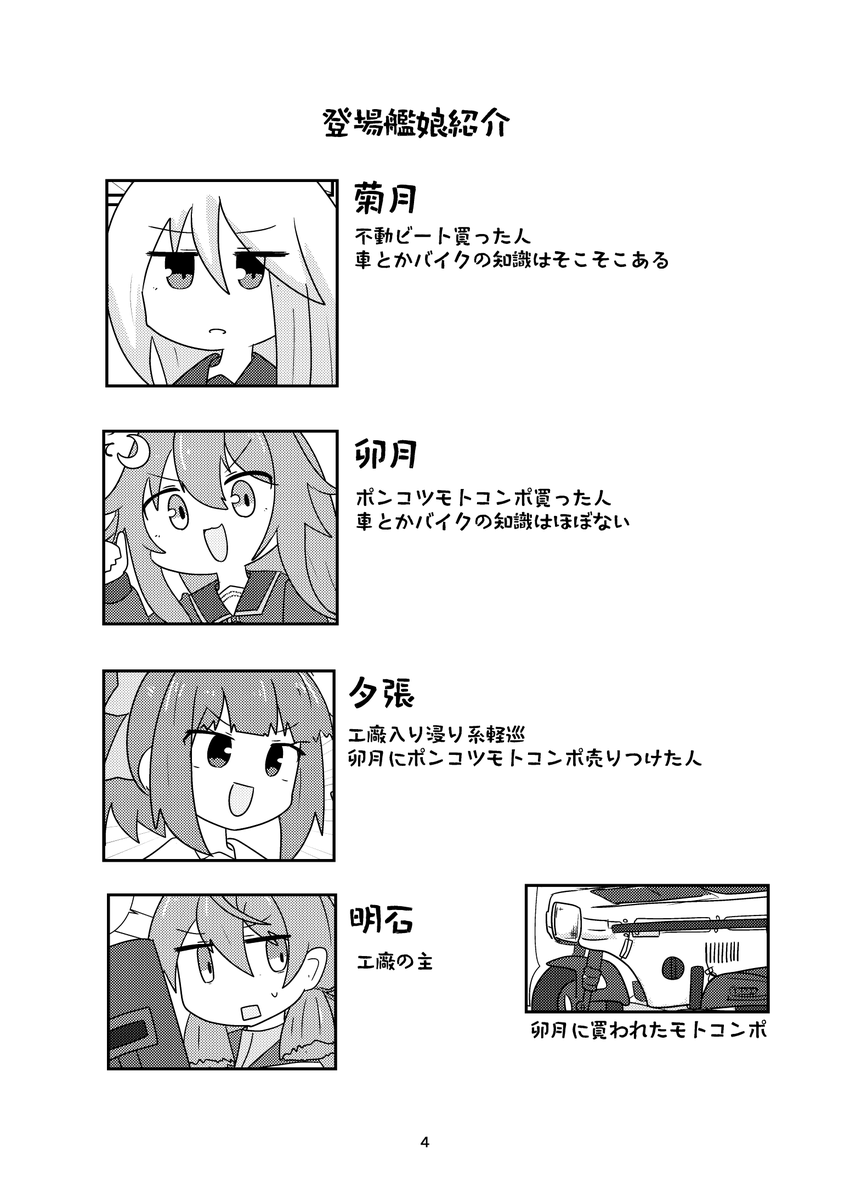 夏コミ新刊です 今回久々の艦これ
うーきくがモトコンポ整備する本です 