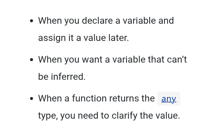 madu_anusi's tweet photo. When to explicitly us type annotation in typescript https://t.co/PfmZ7w4lNB