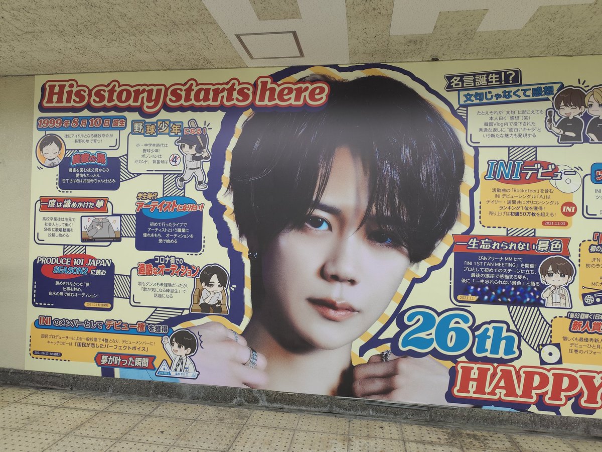 Fk36468's tweet image. 今日、長野市のセンイルイベント回ってきました！駅広告圧巻だったし、ChoRさんのワッフルとドリンク美味しかったし、特典も可愛くて満足でした🥰

#INI #藤牧京介　#ChoR 
#藤牧京介BirthdayProject2025