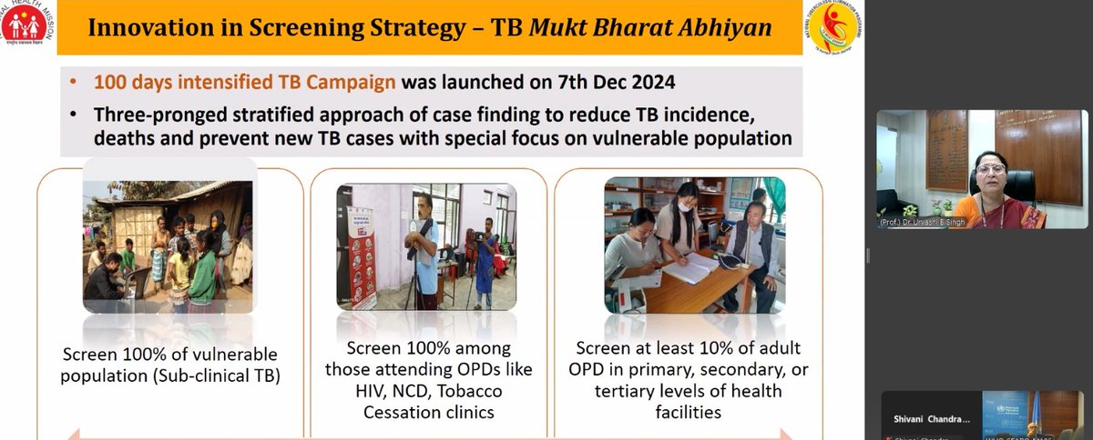 Prof. (Dr.) Urvashi B. Singh, (DDG-TB),briefed  about the Ongoing Research and Innovative Approaches towards ending TB in India during the virtual workshop organized by WHO South-East Asia Region on 5th Aug 2025. #TBMuktBharat