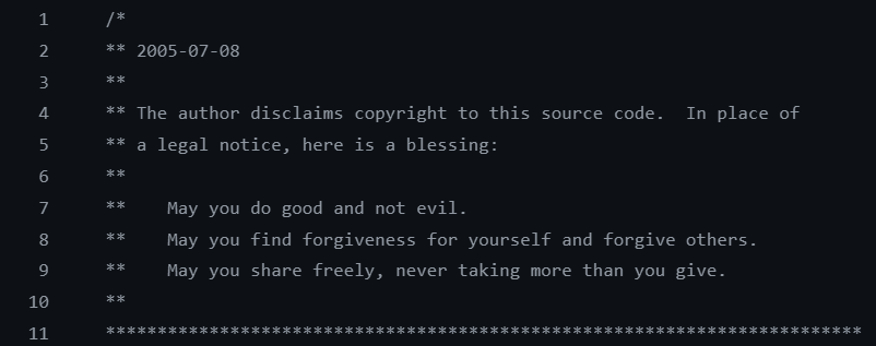 SQLite source code. 🫶