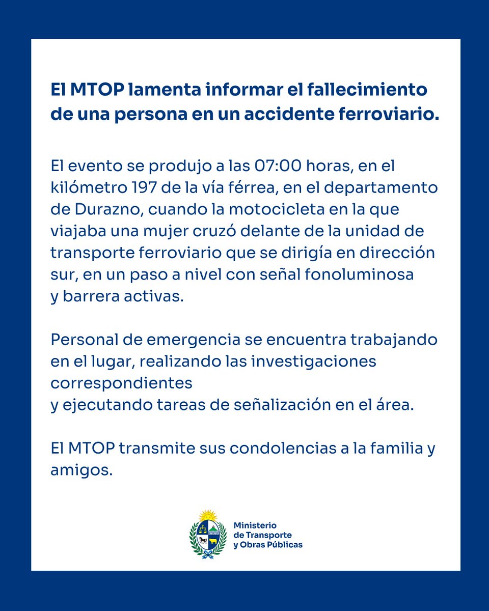 Ministerio de Transporte y Obras Públicas (@mtopuy) on Twitter photo 