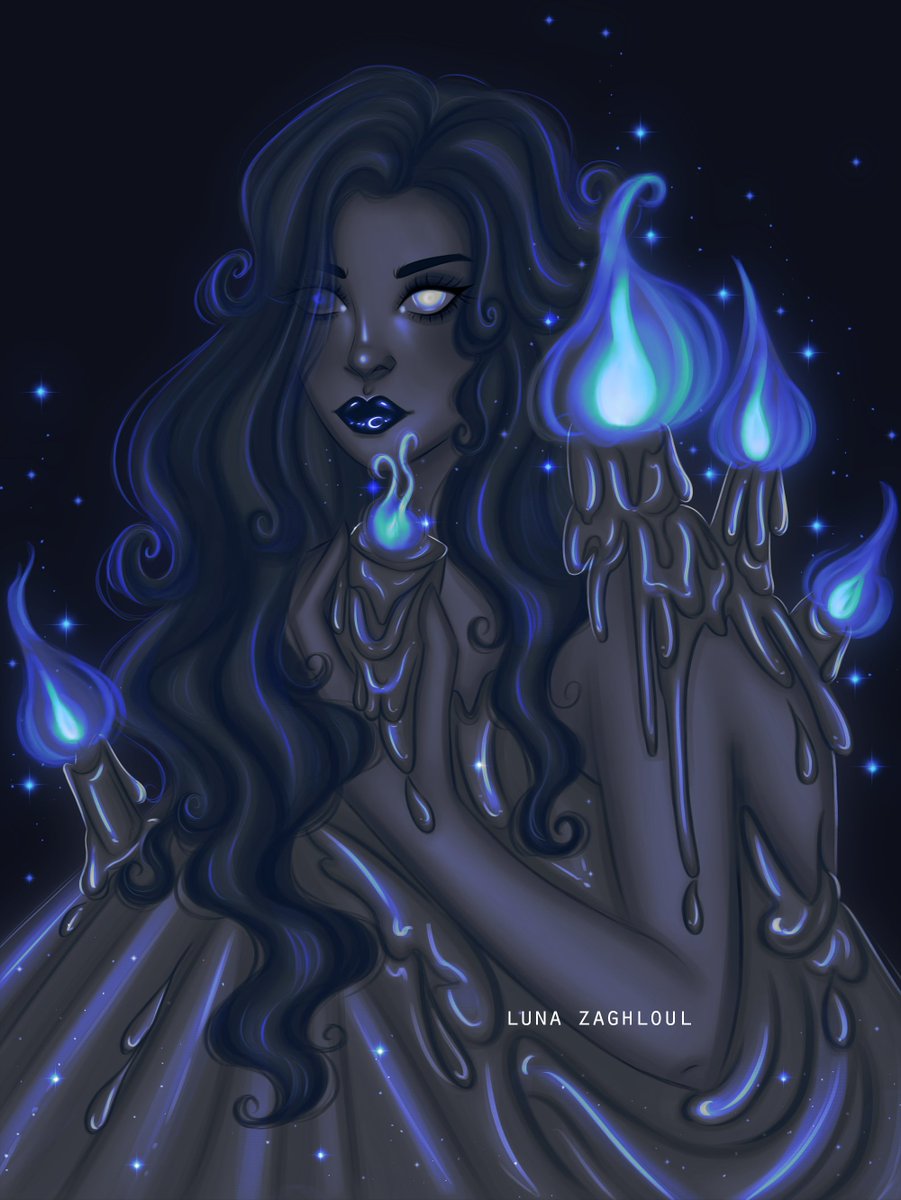 artistlunaz's tweet image. Blue flames 🕯️💙✨

#digitalart #candleart #illustration #digitalpainting