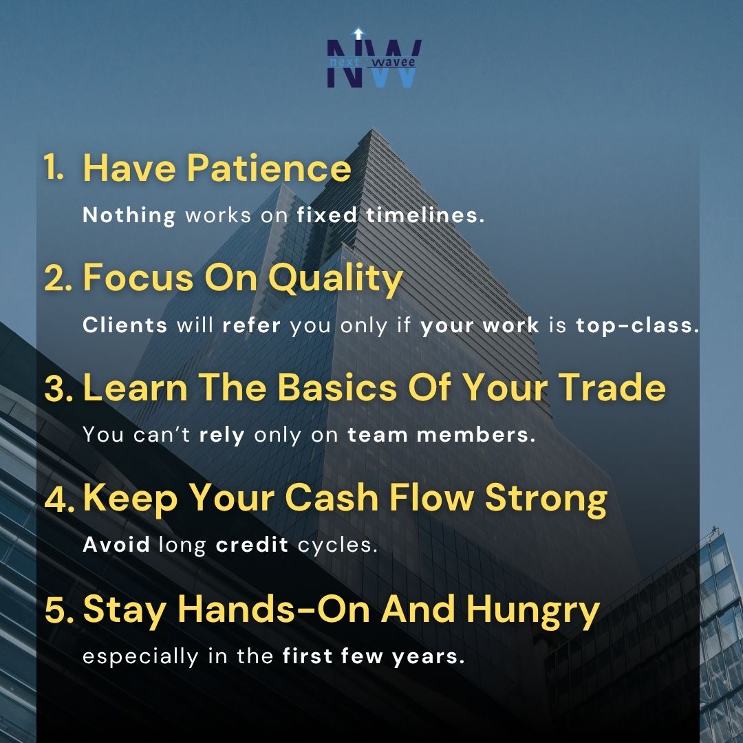 next_wavee's tweet image. Starting your business?
Nisarg Panchal shares key lessons for founders:
• Timelines slip
• Quality matters
• Cash flow is king
• You lead the vision
Real insights. No fluff. 

#FounderTips #nextwavee #nextwaveetalks #foundermindset #growthmindset