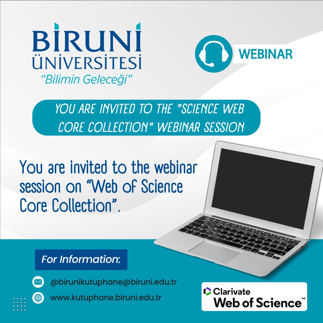 Biruni Kütüphane (@birunikutuphane) on Twitter photo 📲Webinar oturumuna davetlisiniz.
Web of Science Core Collection kullanarak güvenle araştırma yapın: Tüm Araştırmacılar İçin!
💻21/08/2025, Perşembe
11:00 / 60 dk
Kayıt için kutuphane.biruni.edu.tr
<a href="/DrAdnanYuksel/">Adnan Yüksel</a> <a href="/Biruniedu/">Biruni Üniversitesi</a> 📲Webinar oturumuna davetlisiniz.
Web of Science Core Collection kullanarak güvenle araştırma yapın: Tüm Araştırmacılar İçin!
💻21/08/2025, Perşembe
11:00 / 60 dk
Kayıt için kutuphane.biruni.edu.tr
<a href="/DrAdnanYuksel/">Adnan Yüksel</a> <a href="/Biruniedu/">Biruni Üniversitesi</a>