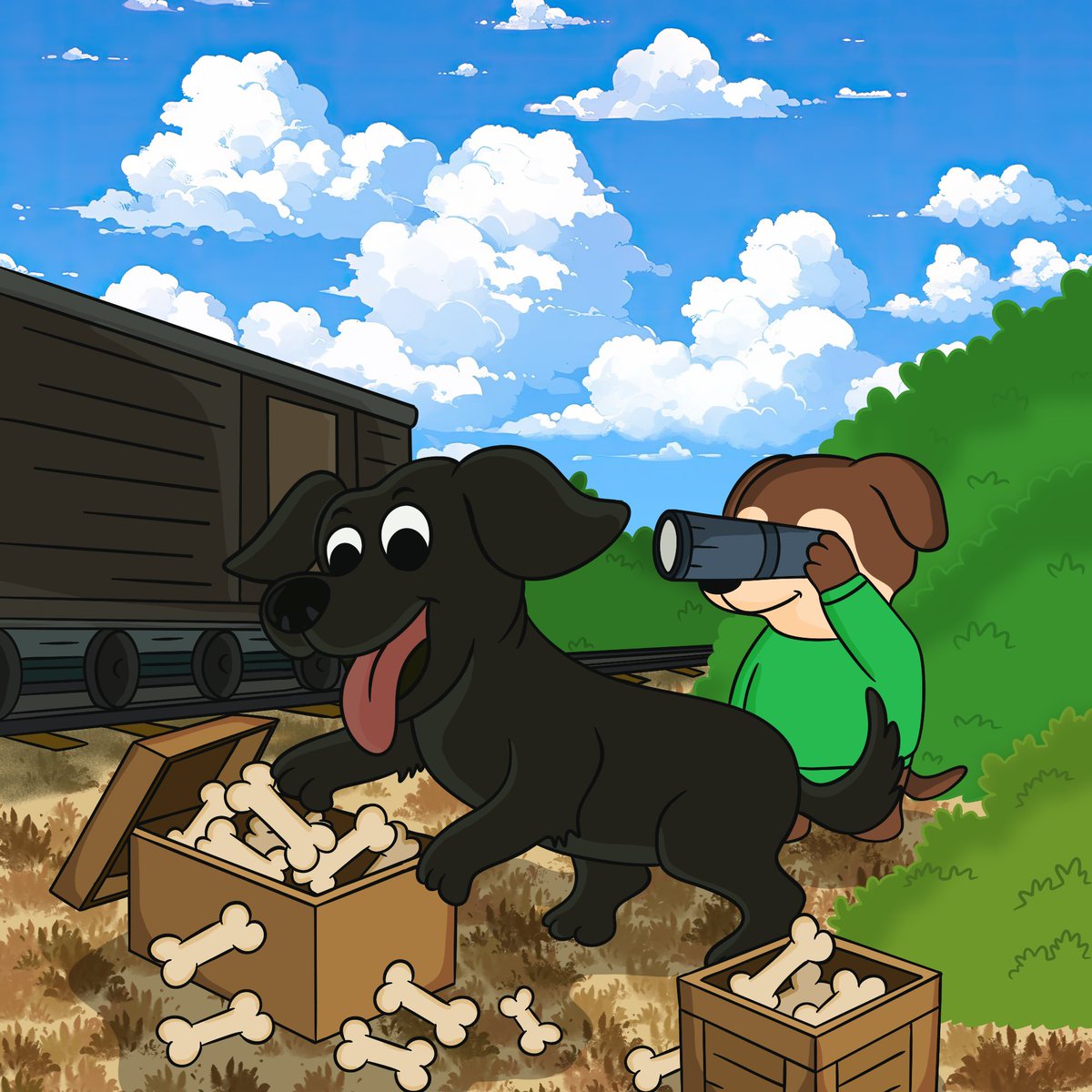 Breaking down boxes with bro <a href="/banditabs/">$BANDIT | Luca Netz’s Dog</a>