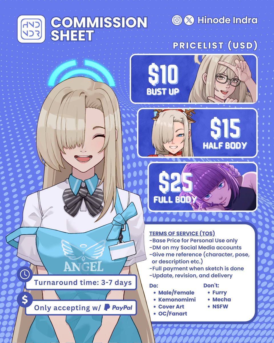 (Retweets are very appreciated!)
Hello! 
I'm opening 5 slot commission!
DM me here or discord hinodeindra#1103
Other example on : vgen.co/HinodeIndra

#手数料 #opencommissions #Commission #commissionopen #CommissionSheet <a href="/OpenCommish/">Open Commissions (Offline)</a> <a href="/cmsn_ART/">Art Commission Bot (unstable)</a>  #VGenComms #vgencommission
