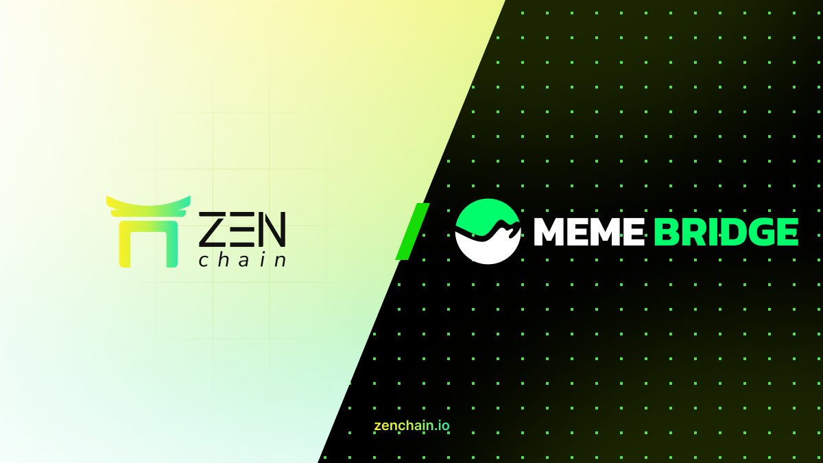 ZenChain (@zen_chain) on Twitter photo We’re thrilled to share that ZenChain is now featured on the <a href="/MemebridgeB/">MemeBridge</a> ecosystem hub!
MeMe Bridge ecosystem hub is a curated directory of the most innovative chains & communities in crypto.
Find us at memebridge.xyz/ecosystem alongside top L2s, memecoins & infra projects We’re thrilled to share that ZenChain is now featured on the <a href="/MemebridgeB/">MemeBridge</a> ecosystem hub!
MeMe Bridge ecosystem hub is a curated directory of the most innovative chains & communities in crypto.
Find us at memebridge.xyz/ecosystem alongside top L2s, memecoins & infra projects