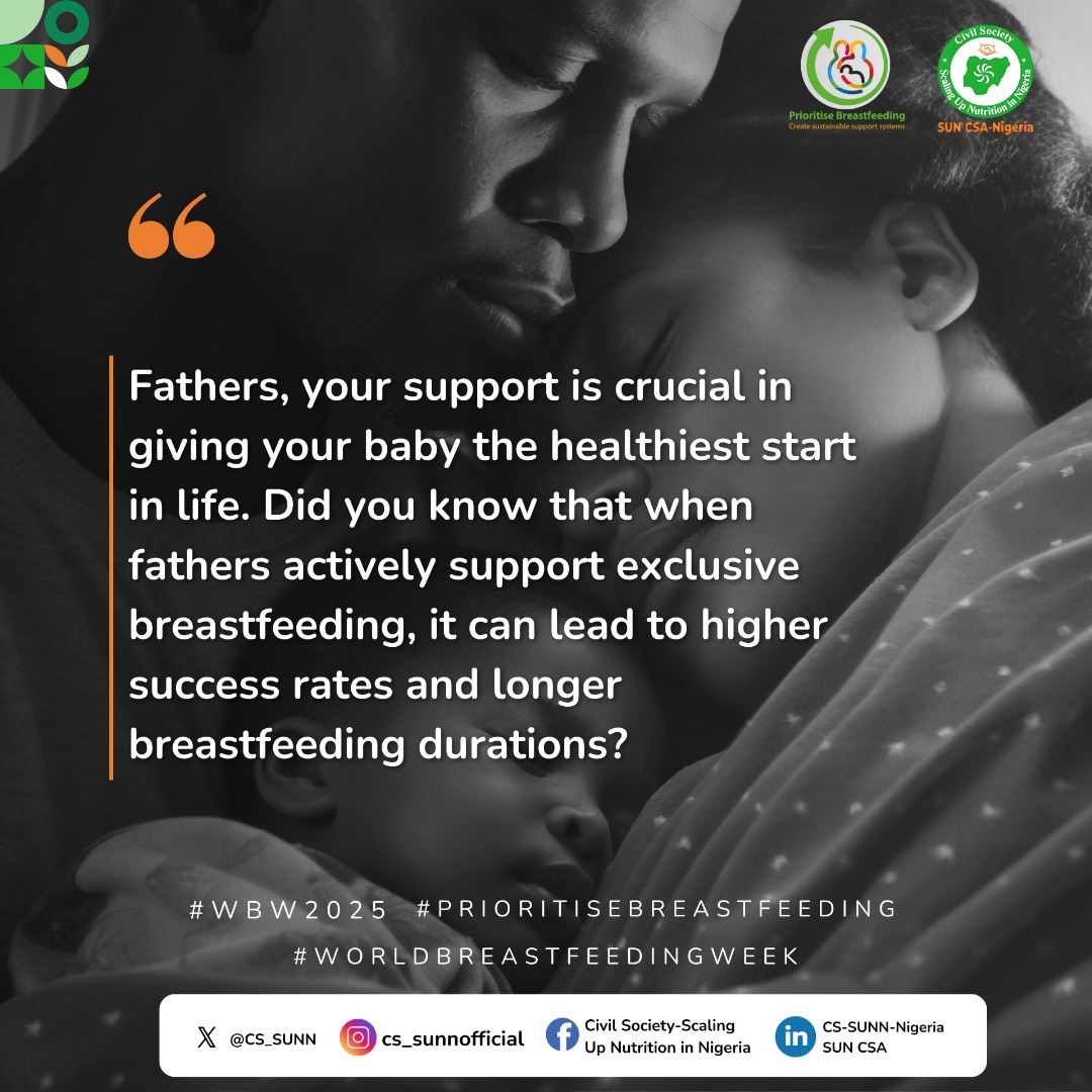 RItyonzughul's tweet photo. 📢 *Day 5 of the CS-SUNN Alliance #WBW2025 Campaign is Here!*🤱🏽👨‍👧

Today, we’re shining the spotlight on a powerful but often overlooked player in breastfeeding success—*Fathers!*

https://t.co/ixhgpTsPFs
https://t.co/9kH6amss3w
https://t.co/t4iiQeelu6
https://t.co/1S5R4vBJdW https://t.co/tMTwvULIvB