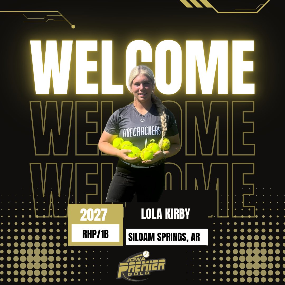 KIRBY!!!!!  Iowa Premier welcomes <a href="/LolaKirby120277/">Lola Kirby 2027</a> to its 16U National program!  Big Skill set! Will make an immediate impact!!
#IPFLIFE 💛🖤💛🖤💛🖤💛🖤💛🖤