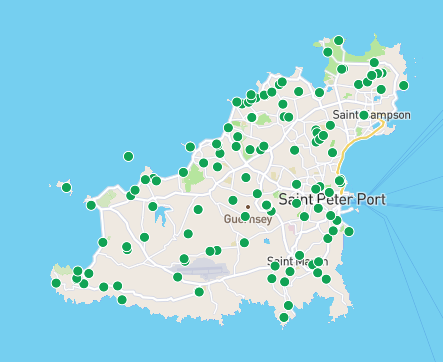 Guernsey_NC's tweet photo. 🦋 WELL DONE TO THE BUTTERFLY COUNTERS! 🦋
The Guernsey map is looking very spotty - 184 spots to be precise - that's a lot of butterflies counted in the #bigbutterflycount2025
Don't worry if you haven't counted yet, you've got until Sunday 10th August.
https://t.co/1DdOYcdWNY https://t.co/AaTFmED6UZ