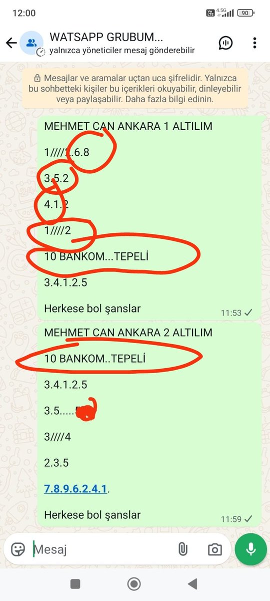 Grubumuz da paylaştığımız Ankara 1 ve2 altilimiz.  Bankomuz yine kazandı takip atimiz .KOCAHANİM .kafadan verdik kazandı...kazanmak için