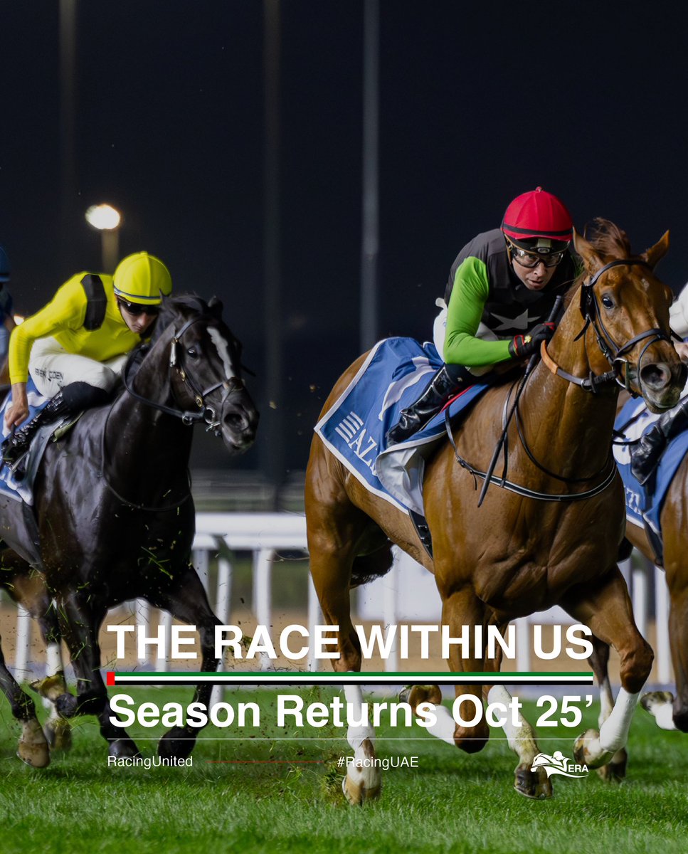 The countdown’s on. 🇦🇪 🏇🏁
Less than 3 months until UAE racing returns.
New season. Same spirit.
Oct 2025. We go again. 

#ERA #RacingUnited #RacingUAE