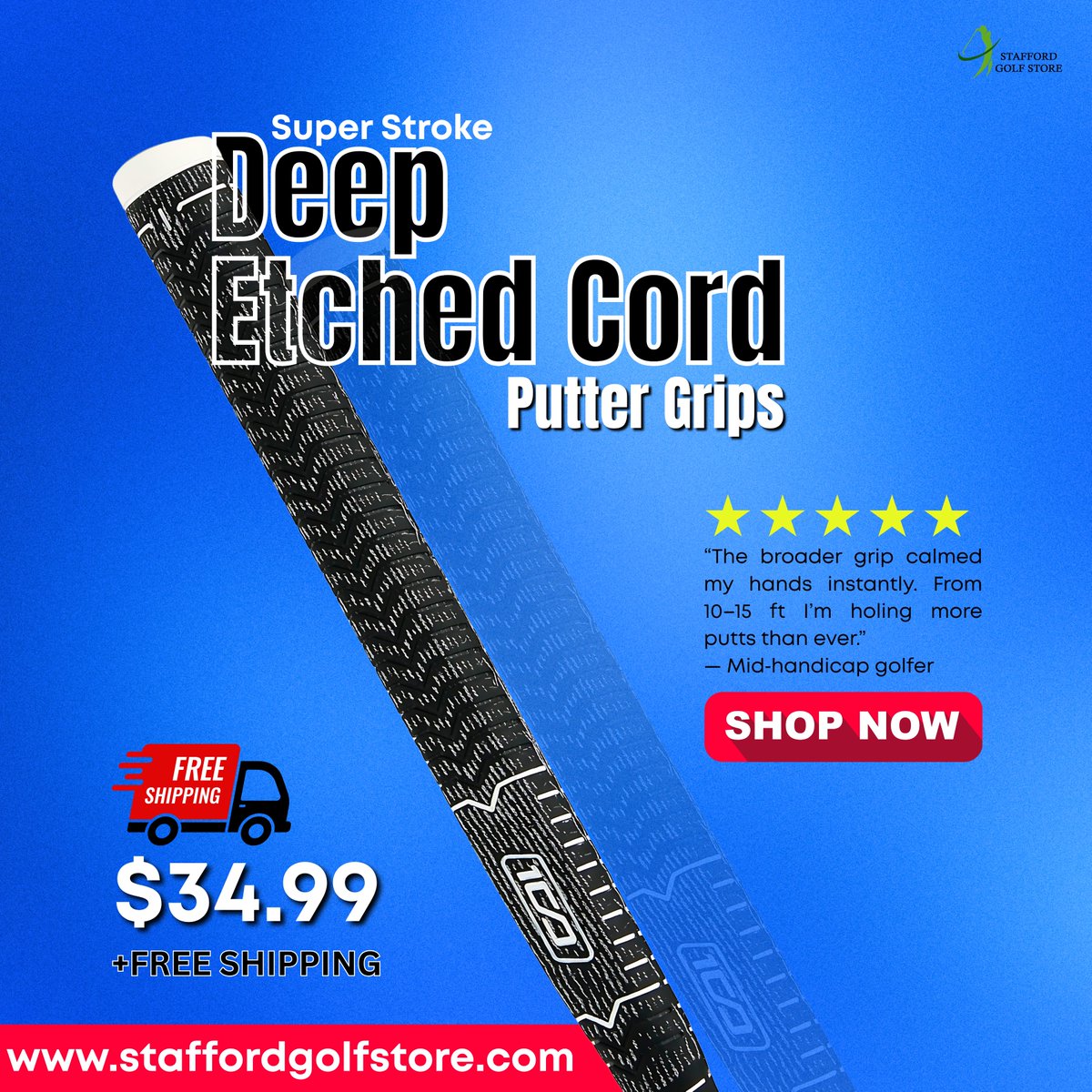 StaffordGolfStr's tweet image. This grip changes everything.
The Super Stroke Putter Grip delivers unmatched control, feel &amp;amp; consistency.
Only a few left.
“Helped me square up every putt.” – Mike R.
Shop now at Stafford Golf Store.
#SuperStroke #PutterGrip #GolfGear #GolfDeals #StaffordGolfStore