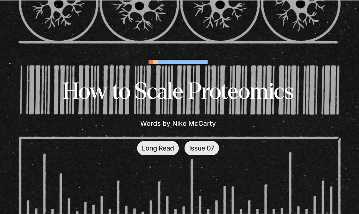 Prof. Nikolai Slavov (@slavov_n) on Twitter photo Scaling DNA sequencing is a notable success story.
Scaling protein analysis is harder since the proteome is a much taller mountain: nature.com/articles/s4159…
<a href="/AsimovPress/">Asimov Press</a> writes about <a href="/ParallelSqTech/">Parallel Squared Technology Institute (PTI)</a>'s approach to scale up proteomics. Scaling DNA sequencing is a notable success story.
Scaling protein analysis is harder since the proteome is a much taller mountain: nature.com/articles/s4159…
<a href="/AsimovPress/">Asimov Press</a> writes about <a href="/ParallelSqTech/">Parallel Squared Technology Institute (PTI)</a>'s approach to scale up proteomics.