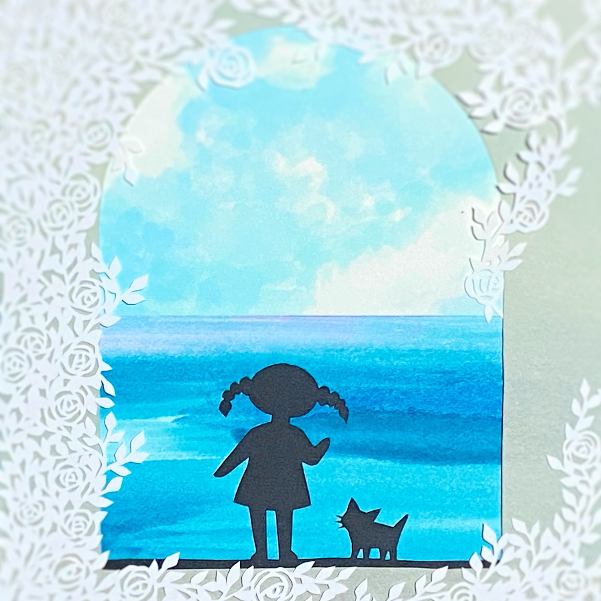 切り絵 一葉 観音　松風直美 松風直美 (@nekotemori) / X