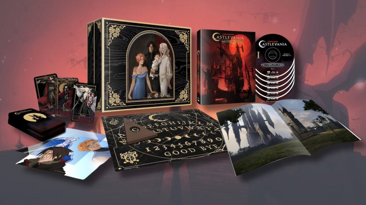 IGN's tweet image. All four seasons of Netflix&apos;s Castlevania series are included in this collector&apos;s edition box set, releasing September 30. bit.ly/4ldtXt1