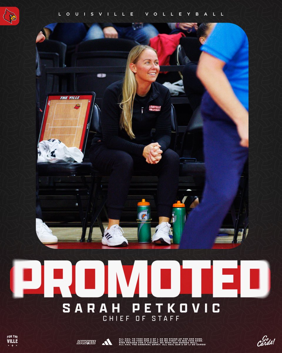 The heartbeat of our program ❤️

Couldn't be more excited to announce the elevation of Sarah Petkovic from Director of Operations to Chief of Staff!

Details: uofl.me/4l9sYKj

#GoCards