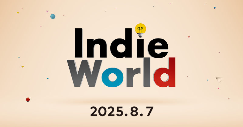 Nintendo's tweet photo. 8月7日（木）22時より、Nintendo Switch 2 とNintendo Switchで遊べるインディーゲームを紹介する「Indie World 2025.8.7」をライブ配信します。約20分の映像とな���ます。
#IndieWorld #インディーワールド
https://t.co/kqud7CT7wK