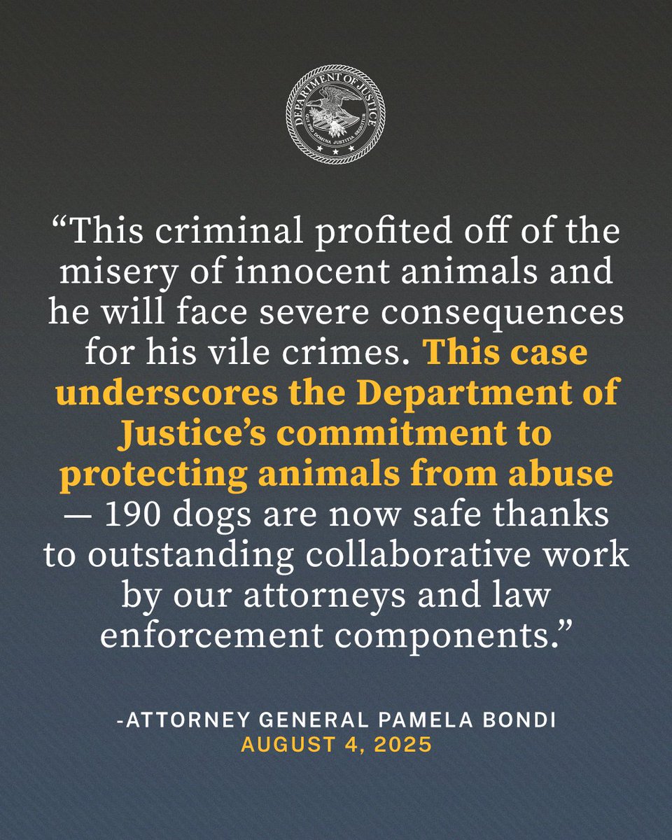 Former NFL Player Convicted of Operating Large-Scale Dog Fighting and Trafficking Venture in Oklahoma

Read more: justice.gov/opa/pr/former-…