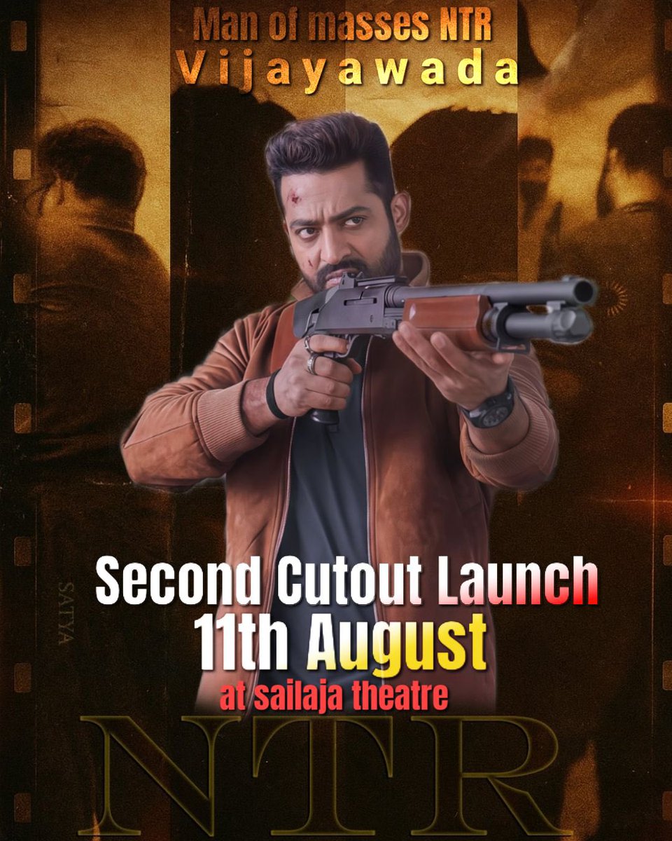 Another cutout launch in Bezawada 🔥

Mass celebrations loading..
#JrNTR #War2Celebrations #war2