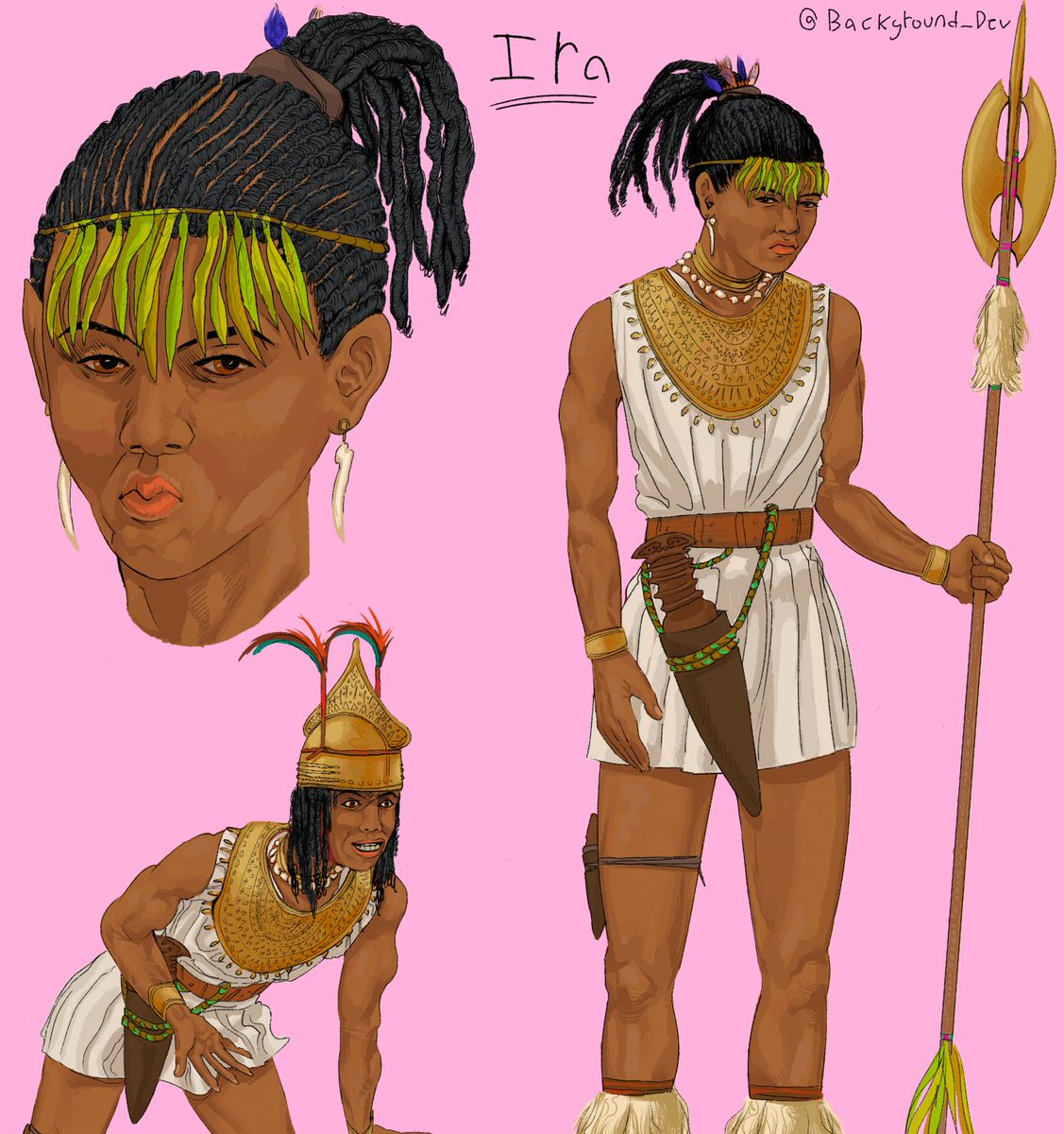 More concept art for my web comic. Ira is a mercenary and guardian for the son of a wealthy family in the empire. Her skills in martial arts make her a candidate for a rescue mission ordered by the king, sent with her ward, alongside others.

#art #webcomics #conceptualart #oc