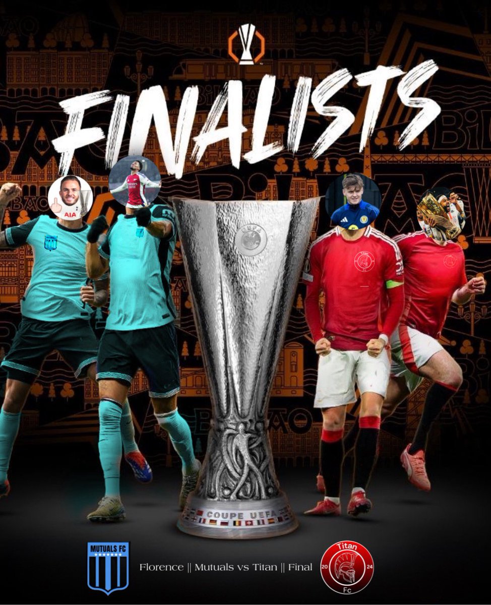 แดสษชแดแด สแดแดษขแดแด ษดแดแดก๊ฑ ๐ฐ (@eliteleagueftn) on Twitter photo โข THE #FTUEL FINAL๐งก๐ค.
๐: Florence , Italia๐ฎ๐น.
โข <a href="/MutualsFCFT/">Mutuals FC!</a> VS <a href="/TITANFCFT/">Titan FC</a>
<a href="/Footy_lian07/">Aurelian ๐ค๐ฉ๐ช๐ฝ๐ฐ</a> VS <a href="/BenDoakEra/">๐๐ด๓ ง๓ ข๓ ฅ๓ ฎ๓ ง๓ ฟ(๐๐๐ง)</a>
<a href="/Madders1O/">King Madders ๐๐ค</a> VS <a href="/TheMemphisEra/">TheMemphisEra ๐ฆ</a>
<a href="/Electro_THFC/">Electro</a> VS <a href="/domstruly/">๐ฆ</a>
โA UEL Giant or UEL History Makersโ
One team becomes a 3x winner , one wins their first๐งก๐ค โข THE #FTUEL FINAL๐งก๐ค.
๐: Florence , Italia๐ฎ๐น.
โข <a href="/MutualsFCFT/">Mutuals FC!</a> VS <a href="/TITANFCFT/">Titan FC</a>
<a href="/Footy_lian07/">Aurelian ๐ค๐ฉ๐ช๐ฝ๐ฐ</a> VS <a href="/BenDoakEra/">๐๐ด๓ ง๓ ข๓ ฅ๓ ฎ๓ ง๓ ฟ(๐๐๐ง)</a>
<a href="/Madders1O/">King Madders ๐๐ค</a> VS <a href="/TheMemphisEra/">TheMemphisEra ๐ฆ</a>
<a href="/Electro_THFC/">Electro</a> VS <a href="/domstruly/">๐ฆ</a>
โA UEL Giant or UEL History Makersโ
One team becomes a 3x winner , one wins their first๐งก๐ค