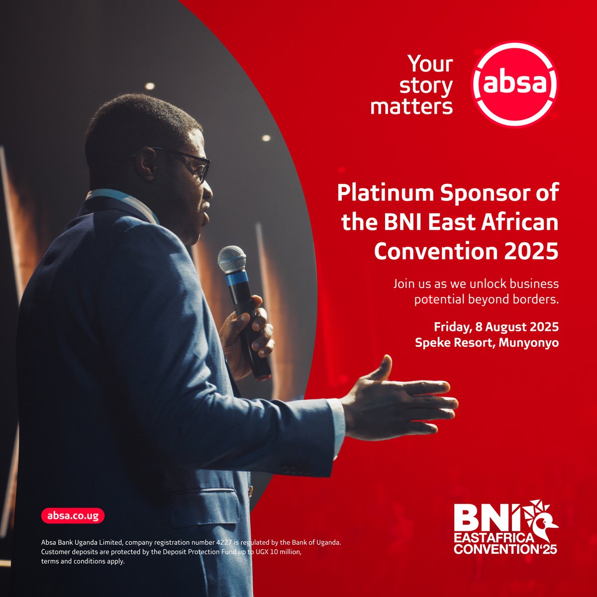 Absa Bank Uganda (@absauganda) on Twitter photo We are proud to partner with <a href="/BNIuganda/">BNI Uganda</a> as the official banking partner and platinum sponsor for this year’s BNI East Africa Convention.
This platform celebrates collaboration, innovation, and growth across the region, values that align with our purpose of Empowering Africa’s We are proud to partner with <a href="/BNIuganda/">BNI Uganda</a> as the official banking partner and platinum sponsor for this year’s BNI East Africa Convention.
This platform celebrates collaboration, innovation, and growth across the region, values that align with our purpose of Empowering Africa’s