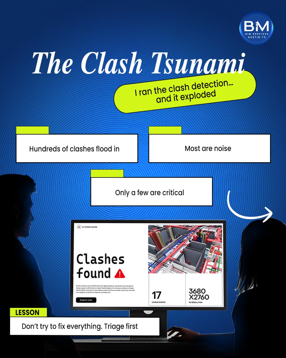BIM_CADservices's tweet image. 🔴 Clash Detected! But what happens after that red box pops up?

We’re diving into the real-world mess behind clash detection!

#BIM #Clash #ClashDetection #ConstructionTech #DigitalConstruction #CoordinationChaos #AECReality #BIMservices
