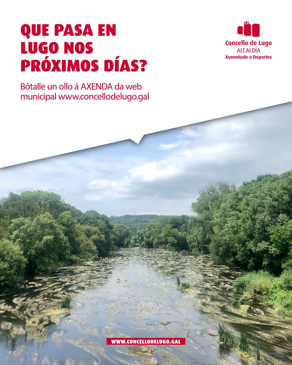 ✨Que pasa en Lugo nos próximos días? ✨

🗓️ Bótalle un ollo á AXENDA da web municipal concellodelugo.gal ⛅

#Lugo #Plans

✨ ¿Qué pasa en Lugo en los próximos días? ✨

🗓️ Échale un ojo a la AGENDA de la web municipal concellodelugo.gal ⛅