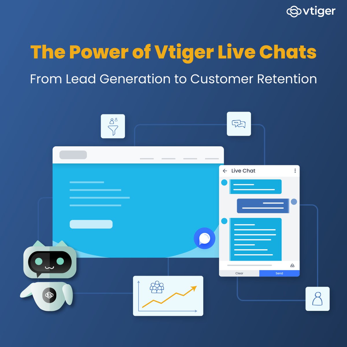 Vtiger Live Chats lets you connect with your customers in real-time. From website visitors, social media inquiries, to customer support requests, our AI Chatbot is here to assist! 

Start today 👉 vcub.ly/EjvRBFpe

#LiveChat #CustomeService #CRM #VtigerCRM #CRMTools