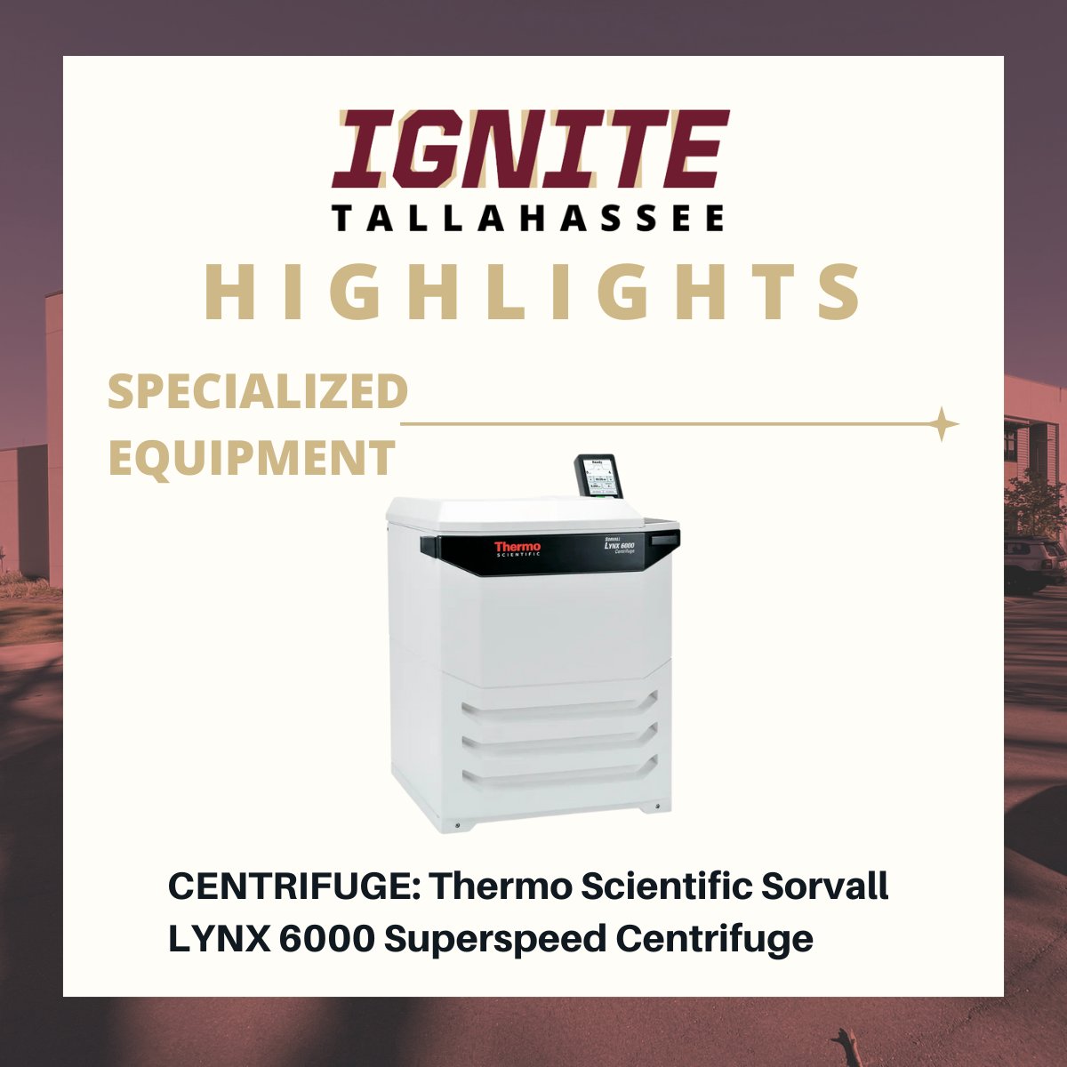 IGNITE FSU (@ignitefsu) on Twitter photo At IGNITE Tallahassee, startups have access to powerful tools like the <a href="/thermofisher/">Thermo Fisher</a> Sorvall LYNX 6000 superspeed centrifuge — offering fast, reliable sample processing. Driving innovation with top-tier tech, in N FLA. 🚀🔬
More about our resources: research.fsu.edu/ignite-tallaha… At IGNITE Tallahassee, startups have access to powerful tools like the <a href="/thermofisher/">Thermo Fisher</a> Sorvall LYNX 6000 superspeed centrifuge — offering fast, reliable sample processing. Driving innovation with top-tier tech, in N FLA. 🚀🔬
More about our resources: research.fsu.edu/ignite-tallaha…