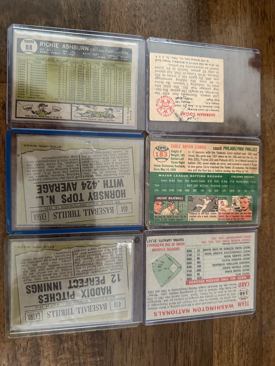 It’s been a bit since offering for sale any cards here but before these go up on eBay this evening here’s a few in case anyone is interested.  $5 each, condition is VG with the Ashburn being EX-NrMnt, PWE.  Questions, let me know.