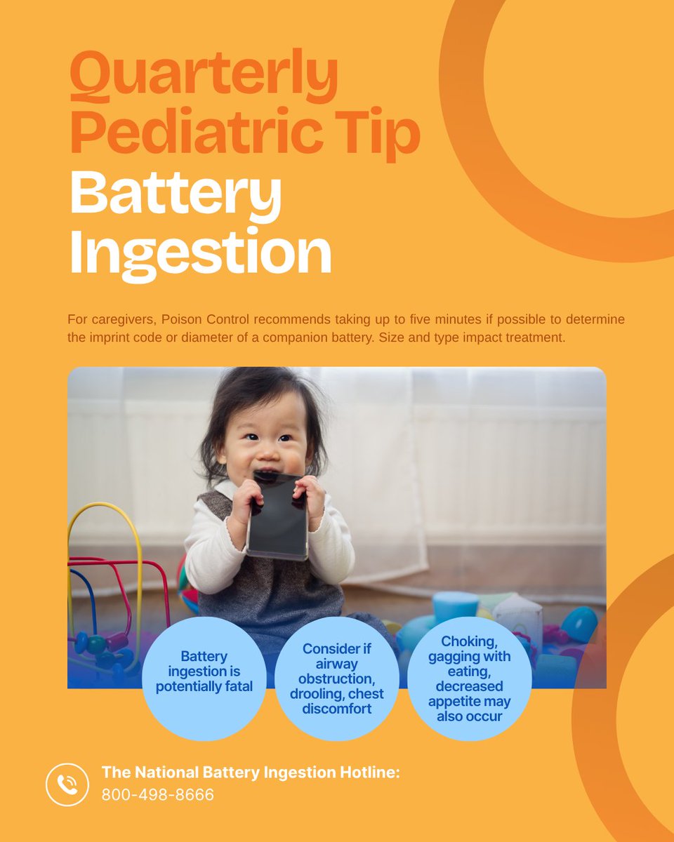 IowaChapterAAP's tweet image. 🚨Button Battery = Emergency 
In just 2 hours, it can burn through a child’s throat.
If you suspect ingestion, go to the ER immediately. Don’t wait for symptoms.

#ButtonBatteryAwareness #PediatricSafety
