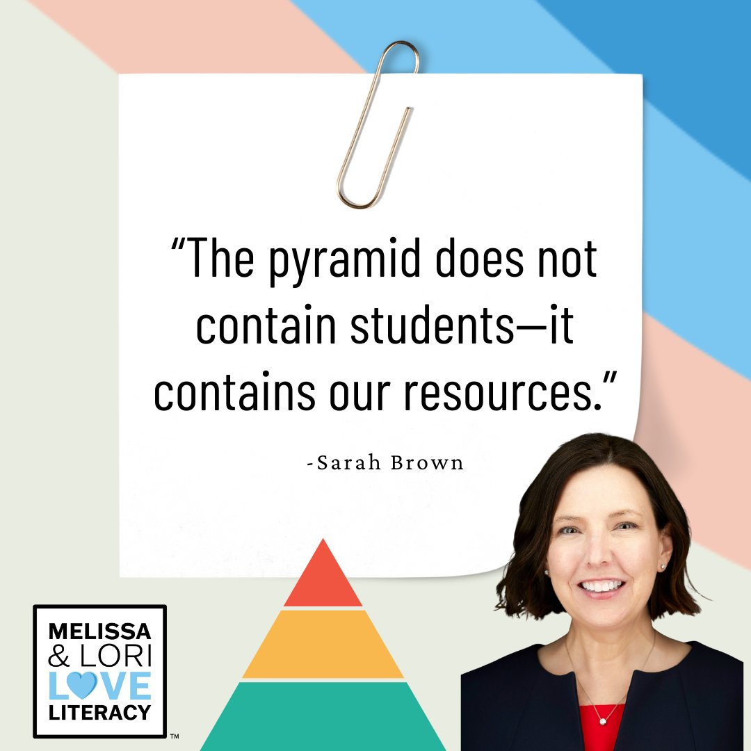 🔺“The pyramid does not contain students—it contains our resources.” – Sarah Brown

This simple shift changes everything about how we support readers. 

Hear more from Sarah Brown on our most recent podcast episode! 

🎧 Listen Now! ow.ly/jGcl50Wyw4k