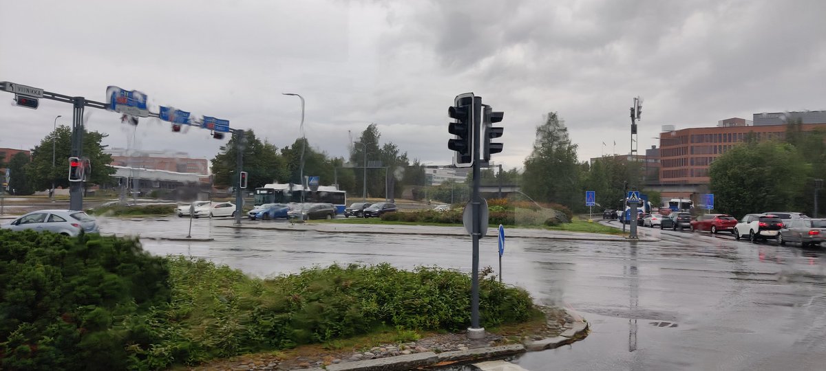 It's raining cats and dogs, in Tampere. I did not pack for that.