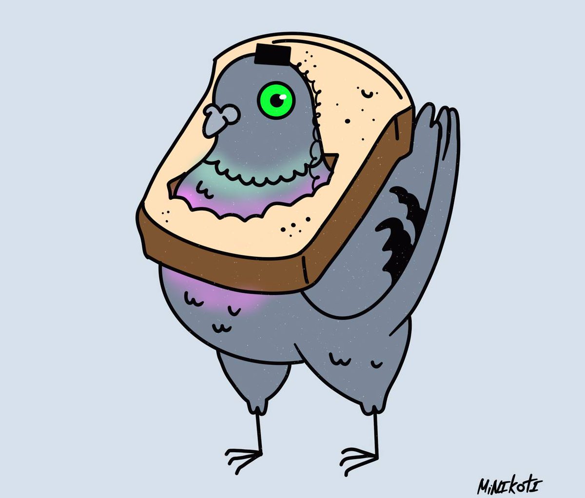 A live pigeon with a brain implant and an HD camera?

Yes, this is PJON from <a href="/pjonfly/">pjon</a>  — synthesis of biology and technology:

• BCI-management
• Full range of vision
• AI for autonomous solutions
• 8 hours in the air