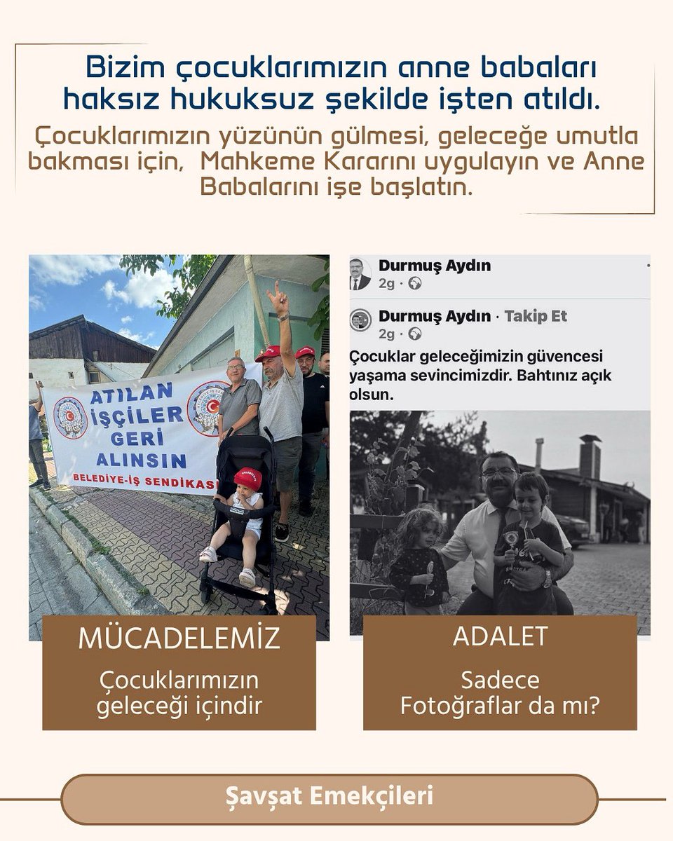 Mahkeme kararını uygulayın Şavşat işçilerinin çocuklarıda geleceğe güvenle baksın, yüzleri gülsün sevgili Durmuş Başkan.