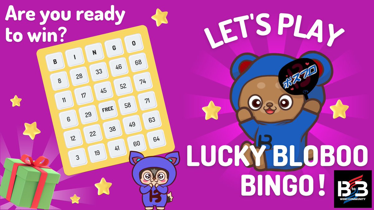 Bto3 〜Web3 Community〜 (@b_to_3) on Twitter photo 【🎯参加無料】
\Web3初心者もOK!/
🎉LuckyブロブーBINGO🎉
Discordにて「オンラインビンゴ大会」を開催します!
🗓️ 8/13(水)22:00〜
💎景品:アマギフ、SPV NFT、イベントポイント
✅事前タスク
1️⃣ <a href="/B_to_3/">Bto3 〜Web3 Community〜</a> フォロー
2️⃣ ♡&RP
3️⃣ ~ discord.gg/bto3 ~ へ参加 【🎯参加無料】
\Web3初心者もOK!/
🎉LuckyブロブーBINGO🎉
Discordにて「オンラインビンゴ大会」を開催します!
🗓️ 8/13(水)22:00〜
💎景品:アマギフ、SPV NFT、イベントポイント
✅事前タスク
1️⃣ <a href="/B_to_3/">Bto3 〜Web3 Community〜</a> フォロー
2️⃣ ♡&RP
3️⃣ ~ discord.gg/bto3 ~ へ参加