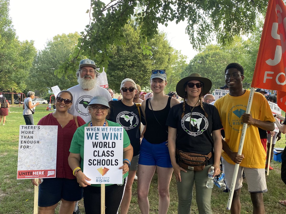 Last Tuesday- It was hot but <a href="/NHFT933/">New Haven Federation of Teachers Local 933</a> turned out in solidarity to the <a href="/newhavenrising/">New Haven Rising</a> Rally! These photos are missing a few of us but you get the point 🙂