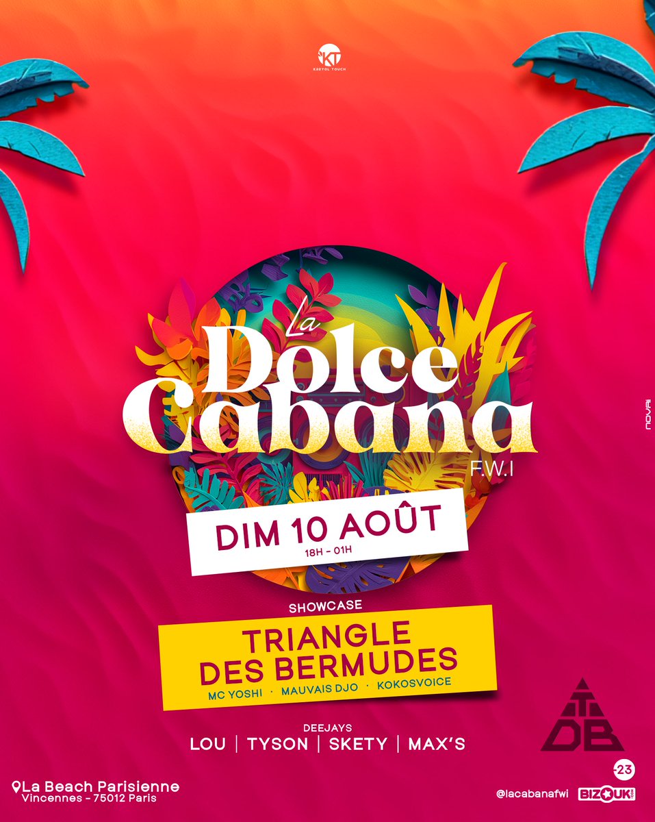 🌸🦋🌸 DOLCE CABANA Ep.09 🌸🦋🌸

C’est L’heure du gros borderline…🥳😍
Charger, Charger, Charger….🎶🎶
J’ai mis mes lunettes… 🎶🎶
Ya une meuf 🎶🎶

🎙️SHOWCASE : TRIANGLE DES BERMUDES

🎧DJS : LOU / SKETY / MAX’S / TYSON 

🐚 À la Beach parisienne
ℹ️ 06 11 74 48 78
🎟️ (Lien