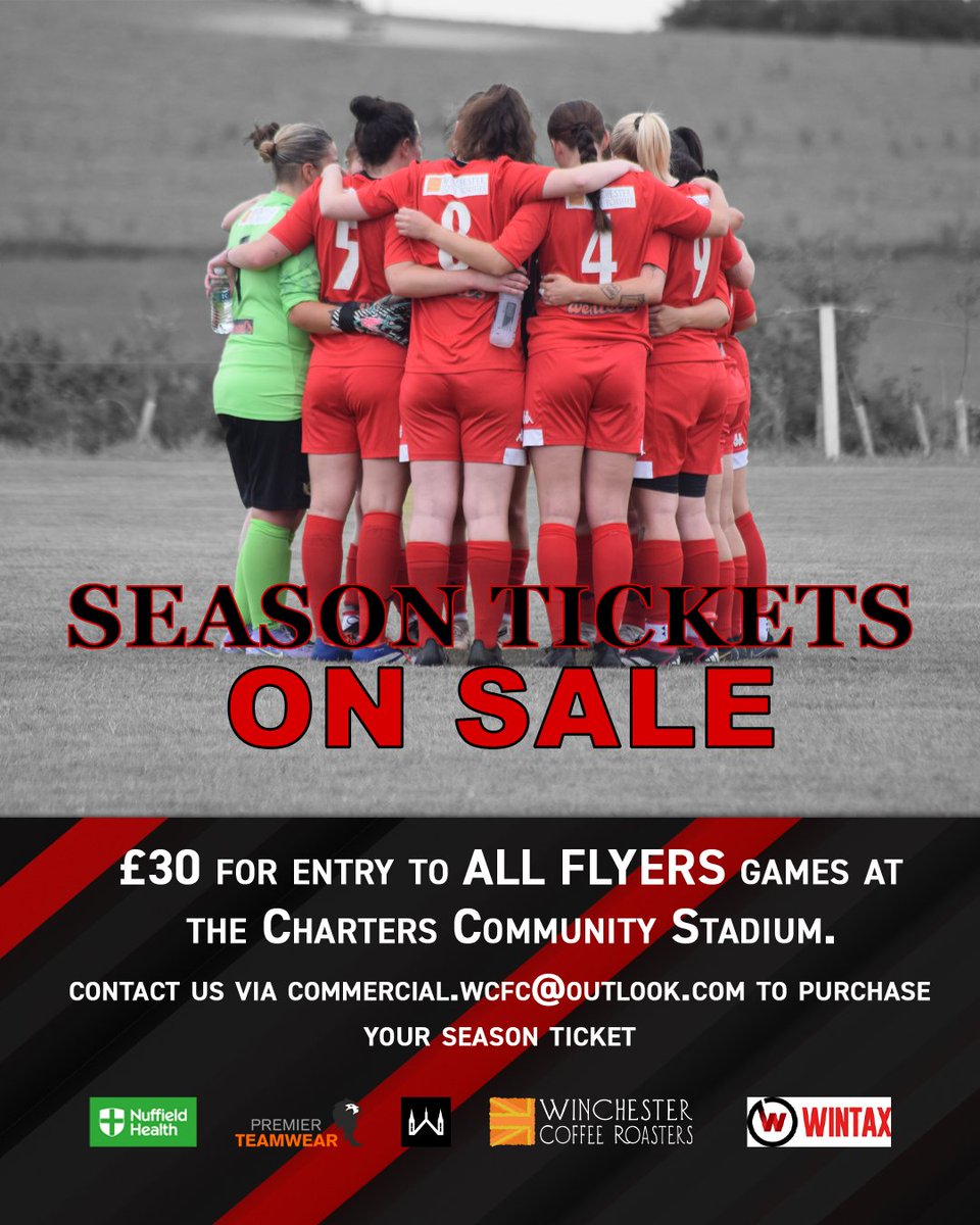 Reminder to purchase your Season Ticket ahead of the season.

For £30 you get entry to every Winchester City Flyers seniors game held at the Charters Community Stadium.

#UpTheFlyers