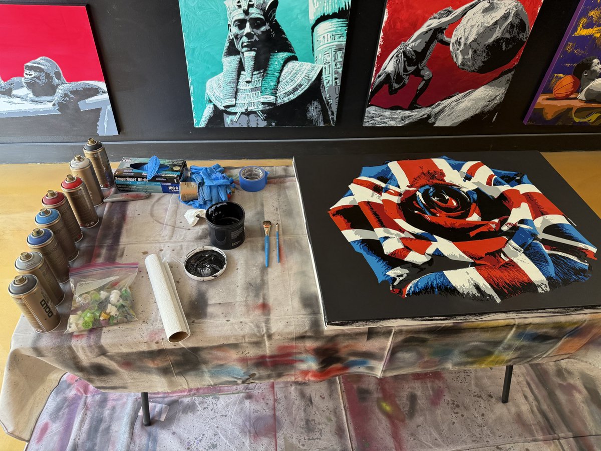 BillyMorrison's tweet image. NEW WORK. “ENGLISH ROSE” 40” x 30” acrylic and spray on canvas. Email info@billymorrisonart.com or direct message for more details