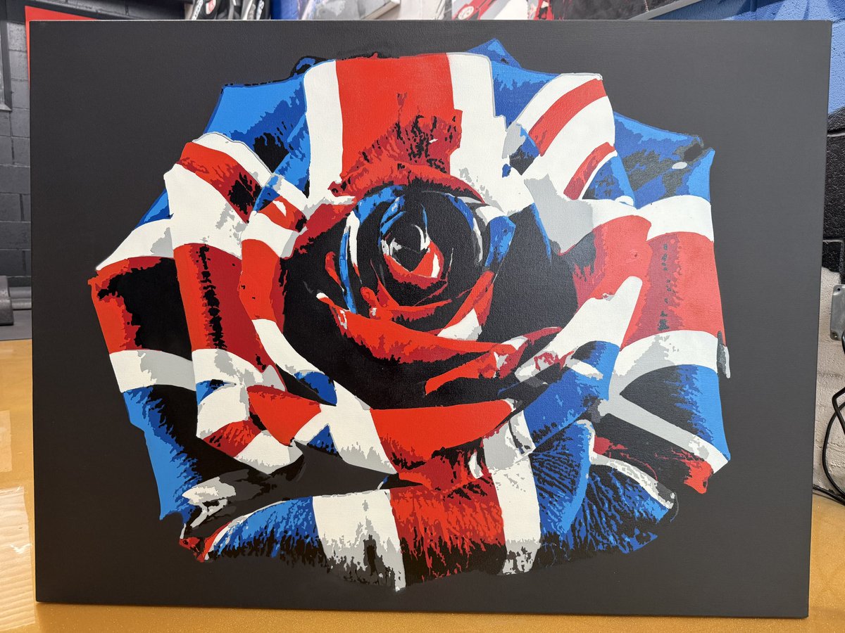 BillyMorrison's tweet image. NEW WORK. “ENGLISH ROSE” 40” x 30” acrylic and spray on canvas. Email info@billymorrisonart.com or direct message for more details