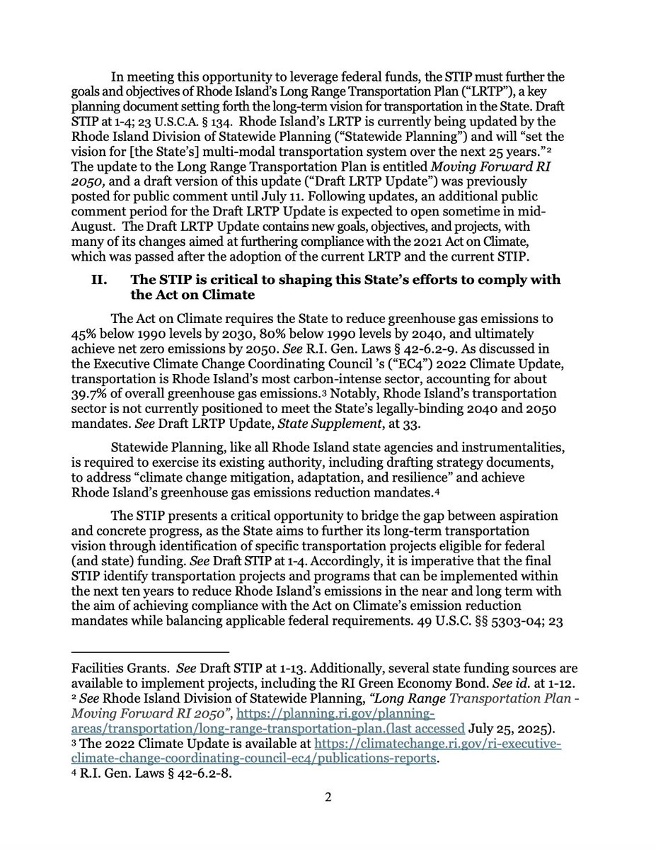 PVDStreets's tweet image. "The Draft STIP fails to take concrete and meaningful steps to invest in the reduction of vehicle miles travelled and transportation emissions."

Deeply appreciating this 7-page letter from @AGNeronha on how @RIDOTNews does not care about the #ActonClimate