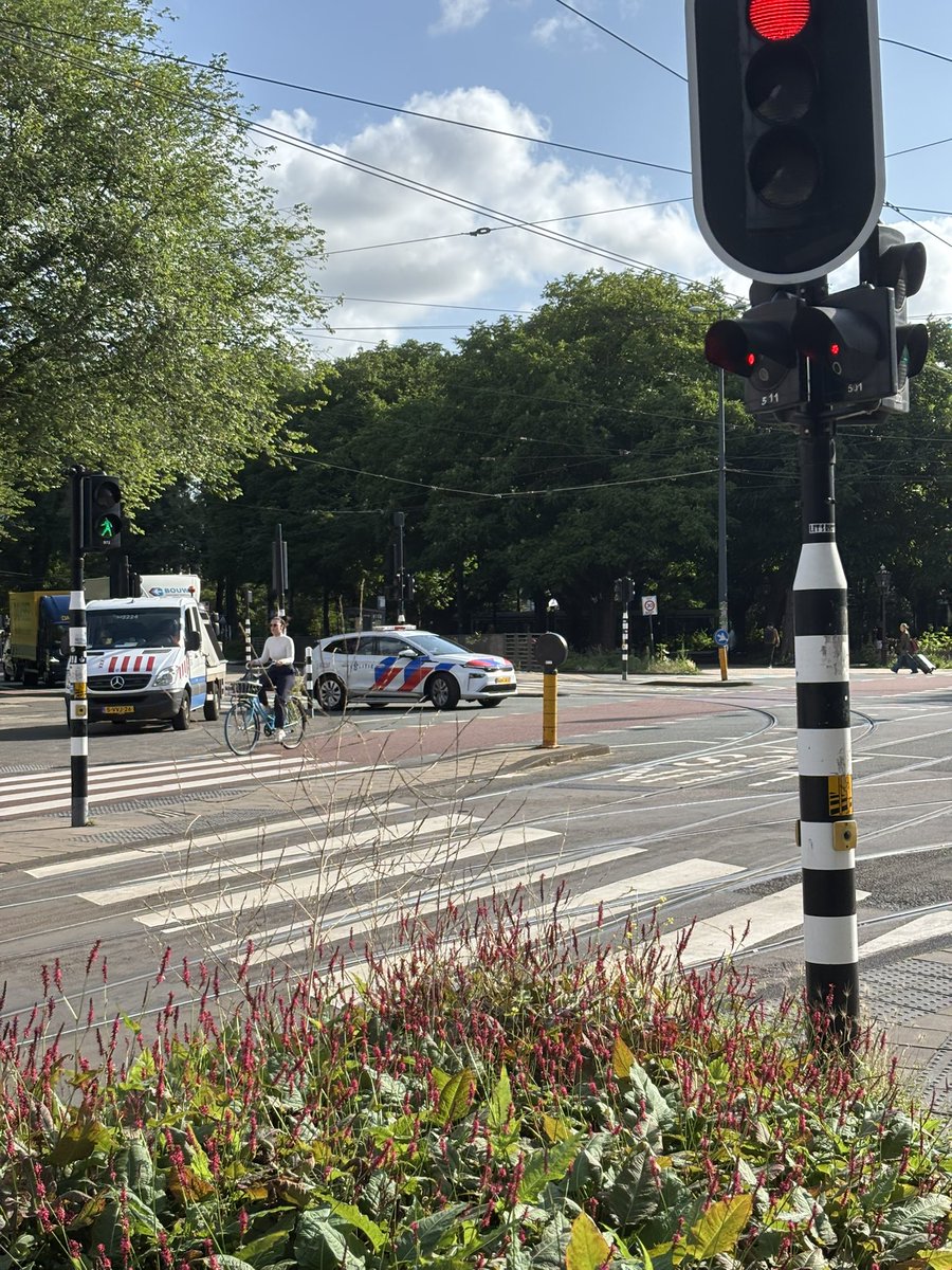 There it is. The new fully electric police car in the city center of Amsterdam 👮🏼‍♀️