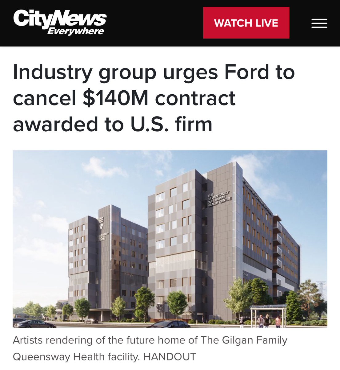 “This is exactly the kind of contract that should be creating Canadian jobs, paying Canadian wages, and strengthening our local supply chain. We are in the middle of a trade war, and now is the time to build and buy local,’ says Crombie.”

#onpoli