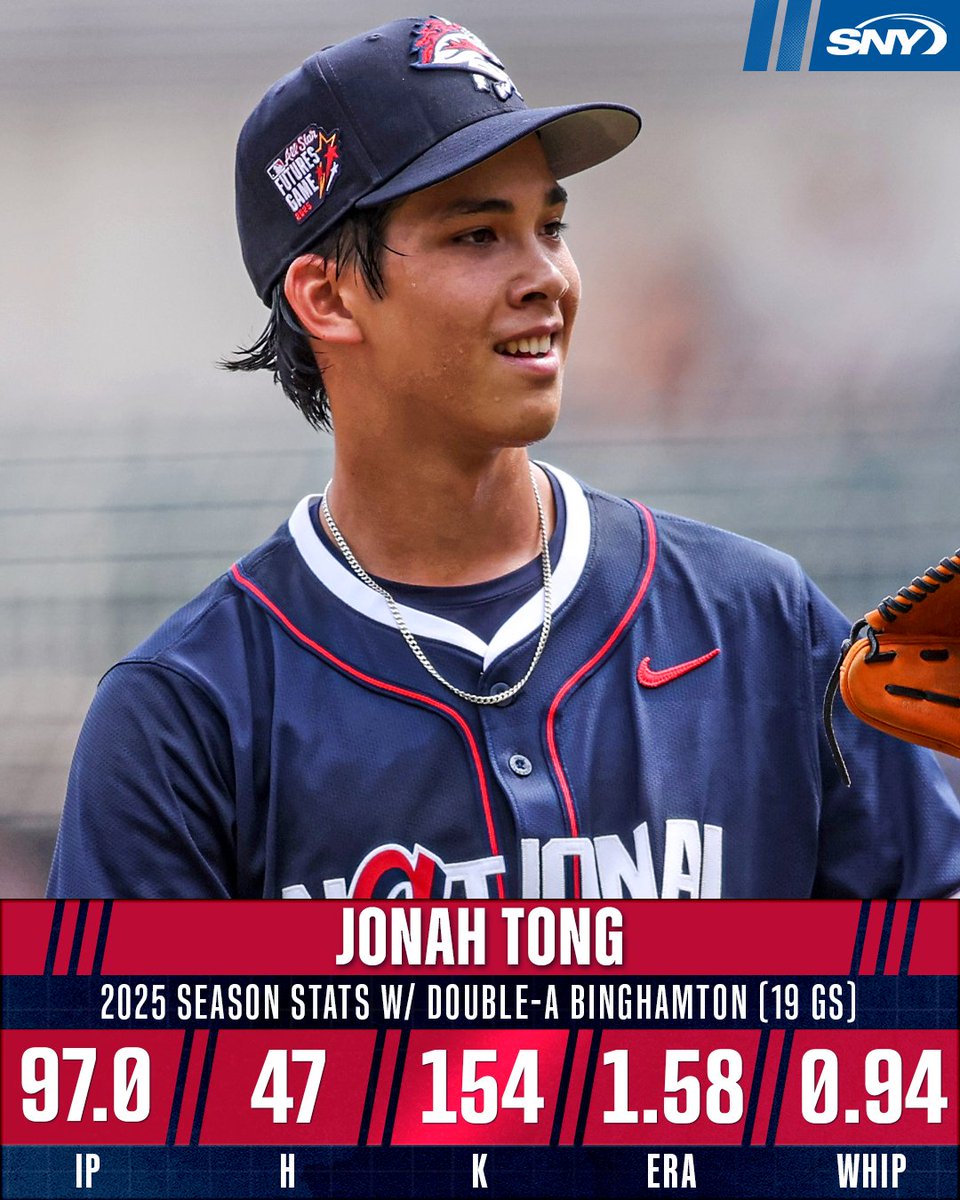 SNY_Mets's tweet image. Jonah Tong's Double-A stats are absolutely insane 😱