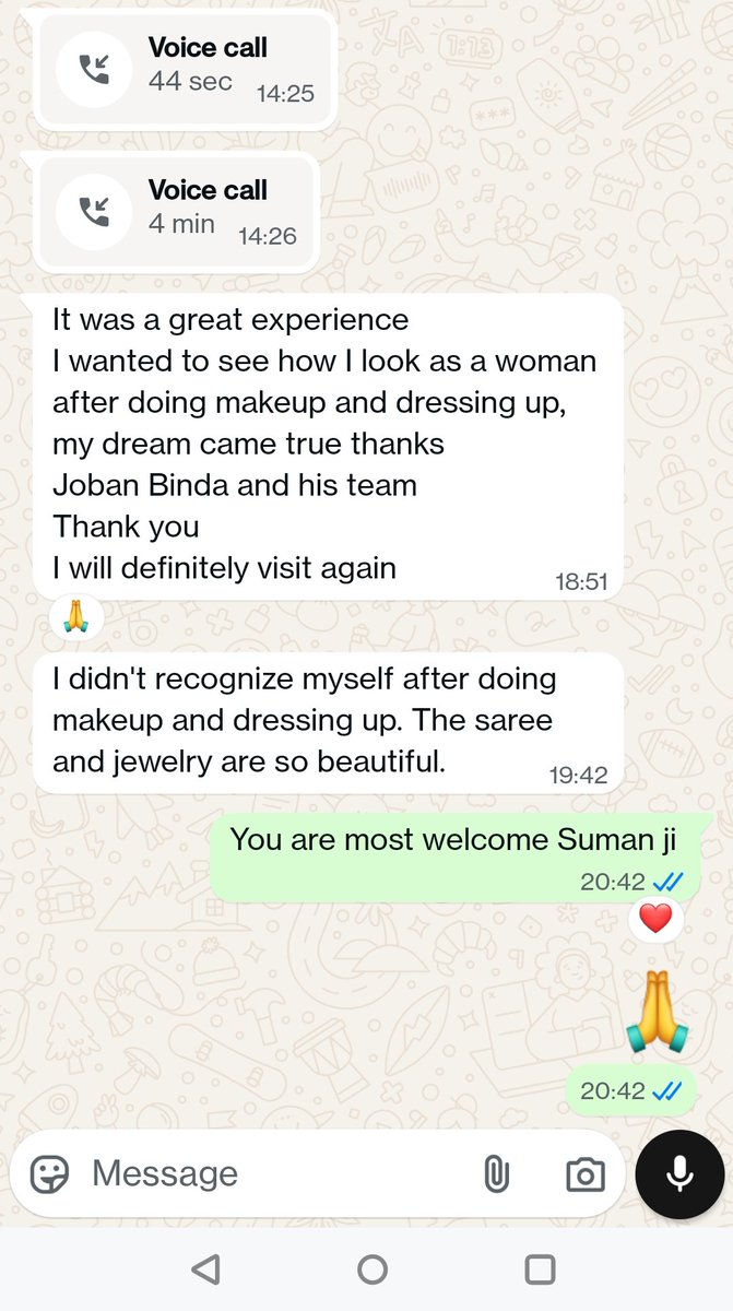 jobanbinda's tweet photo. 💃CLIENT SPEAKS
Client Name - SUMAN
Came From - PUNE
Services Opted - BRONZE PACKAGE (Single look)
Do read what she says about us.
Thank you SUMAN for your valuable feedback.
#m2fTransformation
#lgbtmakeup
#boyinSaree
#beautifulTransgender
#jobanbindacrossdressing https://t.co/4MwWgymjbP
